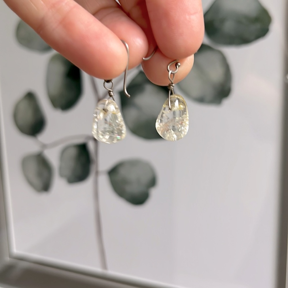 Elegant yellow Crystal Drop Earrings